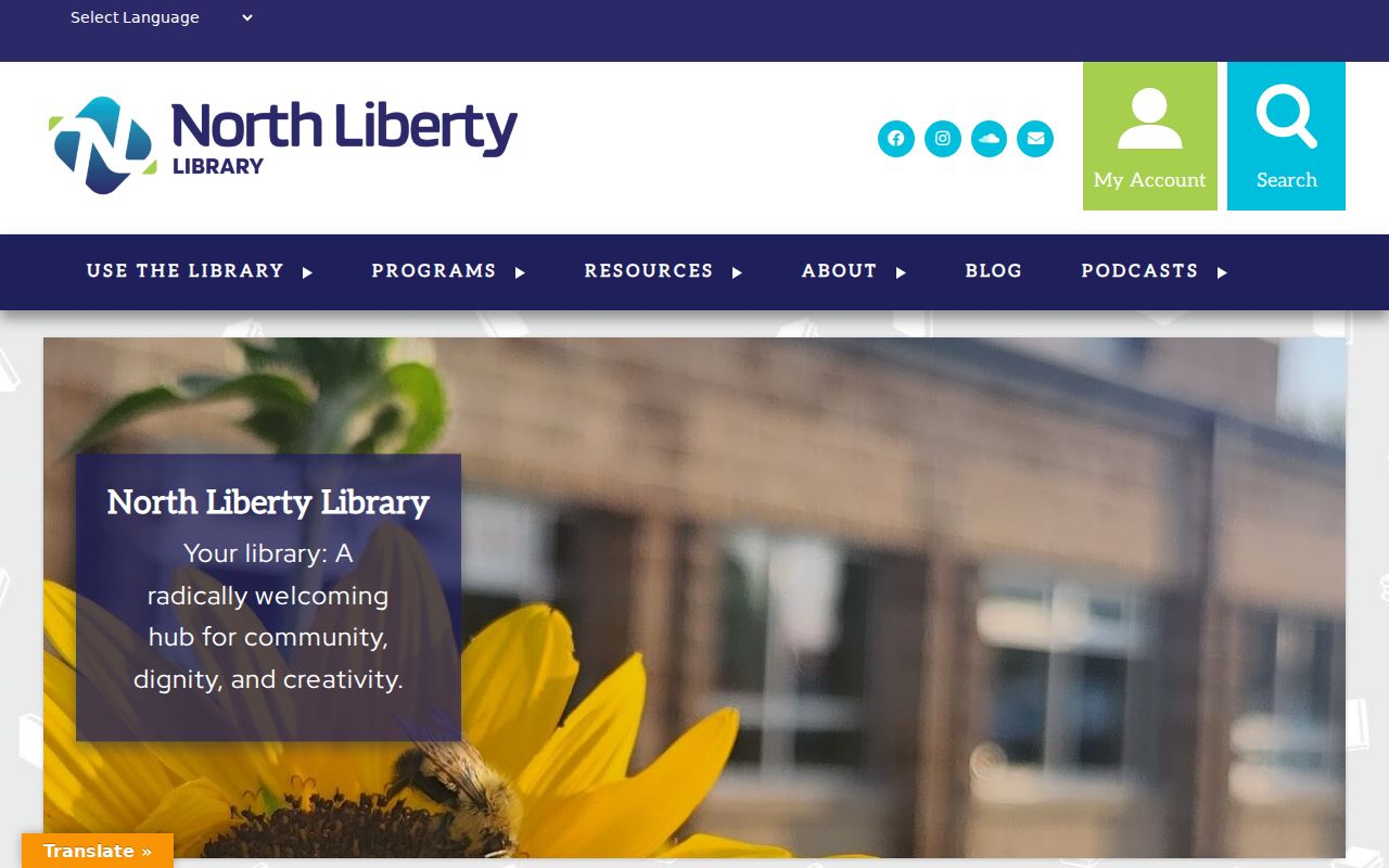 North Liberty city directory local library contact and catalog page